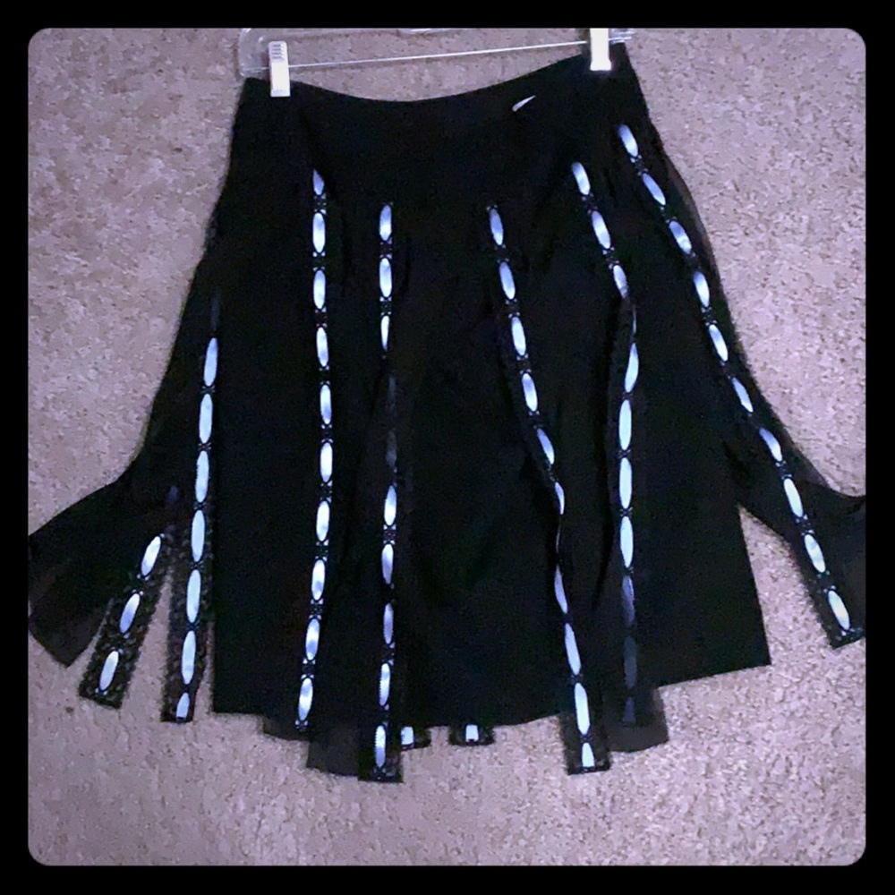 Black and blue lace skirt